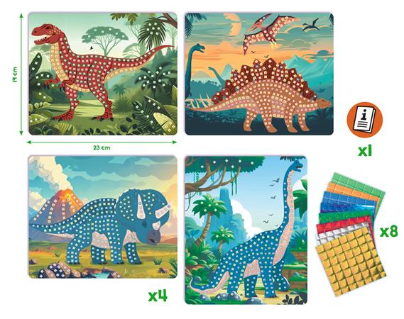 Mozaikos képkészítő, dinoszaurusz, MAPED CREATIV "Mosaic Creations"